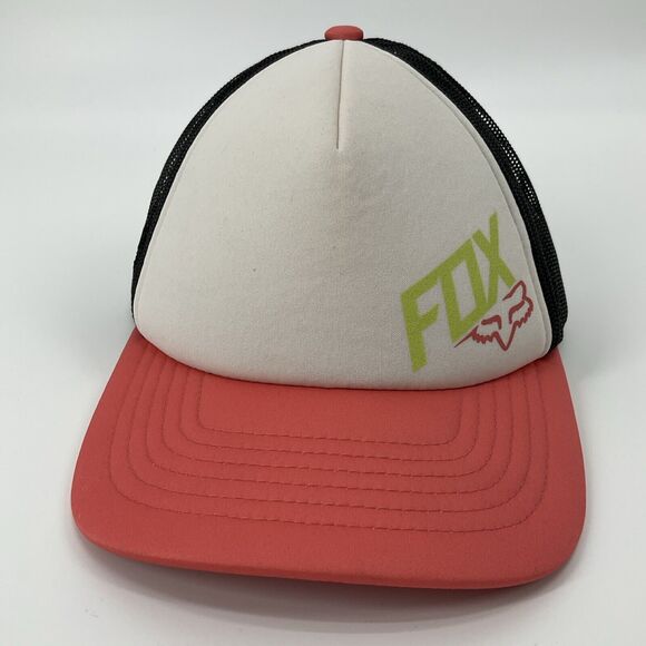 Fox Racing Neon Snapback Trucker Hat Black Orange White Cap Mesh Adjustable - Picture 2 of 13